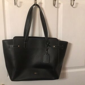 Ralph Lauren large black leather bag